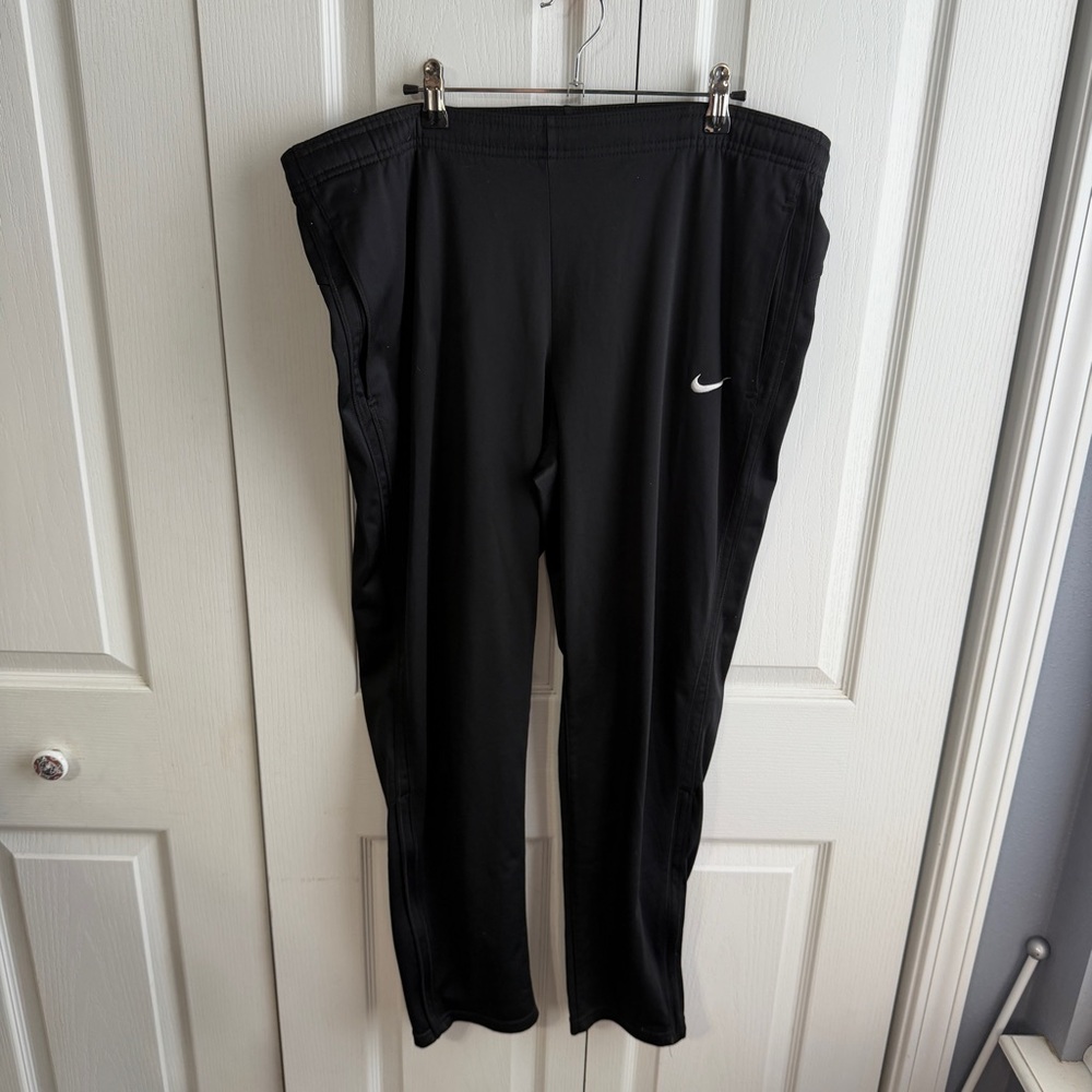 Nike black sweatpants ankle zippers size‎ medium